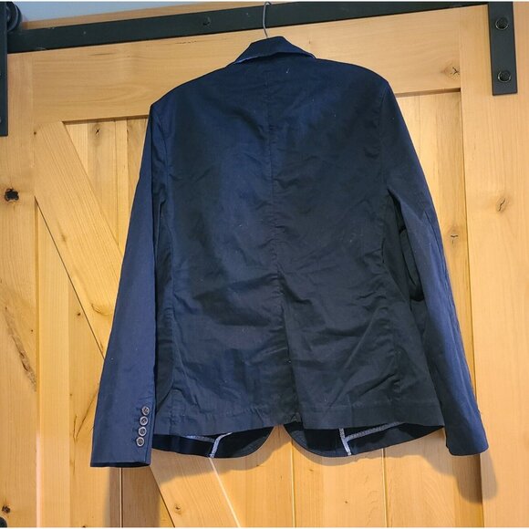 LL Bean Blazer Jacket Navy Blue Size L Stretch Cotton 2 button #501215 - Picture 2 of 13